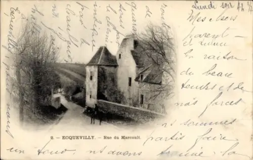 Ak Ecquevilly Yvelines, Rue du Marcault