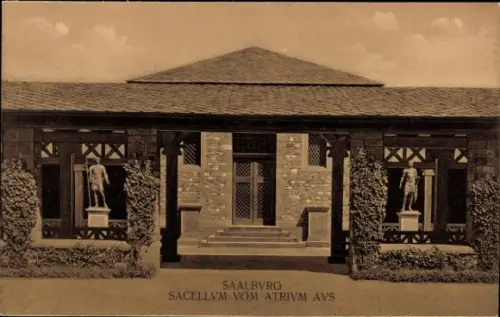 Ak Bad Homburg vor der Höhe, Römerkastell Saalburg, Sacellum vom Atrium aus