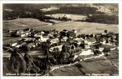 Ak Altenau Saulgrub in Oberbayern, Luftaufnahme