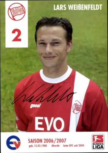 Autogrammkarte Fußballer Lars Weißenfeldt, Kickers Offenbach, Autogramm
