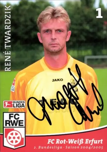 Autogrammkarte Fußballer René Twardzik, FC Rot-Weiß Erfurt, Autogramm