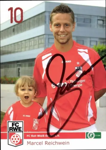 Autogrammkarte Fußballer Marcel Reichwein, FC Rot-Weiß Erfurt, Autogramm
