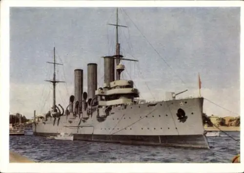 Ganzsachen Ak Russisches Kriegsschiff, Kreuzer Aurora