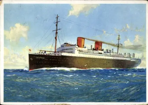 Künstler Ak Doppelschrauben-Schnelldampfer Columbus, Norddeutscher Lloyd Bremen