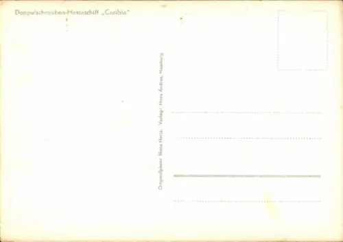 Ak Dampfschiff Caribia, Doppelschraubenmotorschiff, HAPAG, Hans Hartz
