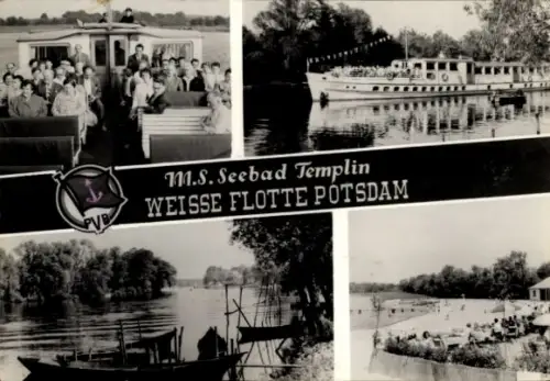 Ak Fahrgastschiff MS Seebad Templin, Weiße Flotte Potsdam, Strandbad
