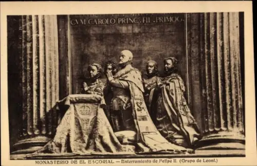 Ak San Lorenzo de El Escorial Madrid, Monasterio del Escorial, Enterramiento de Felipe II