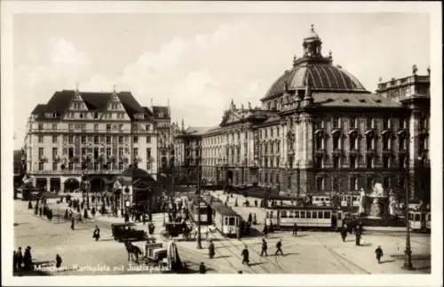 Ak München, Karlsplatz, Justizpalast