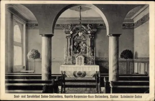 Ak Bad Soden Salmünster in Hessen, Stolzenberg, Kapelle Kurpension Haus Stolzenberg