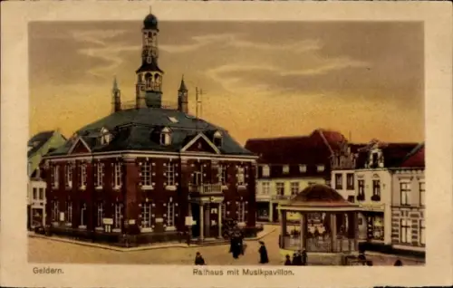Ak Geldern am Niederrhein, Rathaus, Musikpavillon