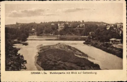 Ak Grimma in Sachsen, GRIMMA i. Sa., Muldenpartie, Blick auf Gattersburg
