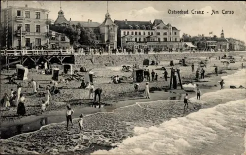 Ak Selenogradsk Ostseebad Cranz Ostpreußen, Am Corso, Strand