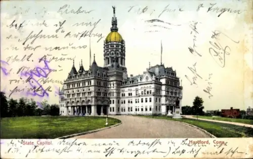 Ak Hartford Connecticut USA, State Capitol,  Conn.,  Architektur,  von 1901