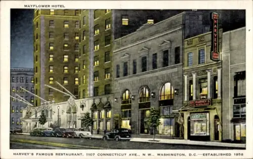 Ak Washington DC USA, Harvey's Restaurant, 1107 Connecticut Ave, Mayflower Hotel