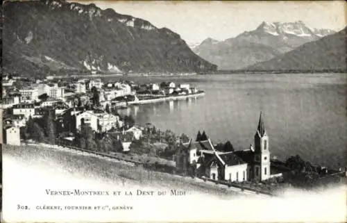 CPA Clarens Vernex Montreux Canton de Vaud, Panorama, Dent du Midi
