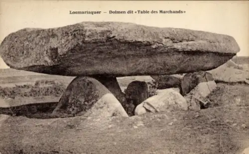 Ak Locmariaquer Morbihan, Dolmen, Table des Marchands,  Steinformationen