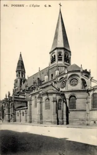 Ak Poissy Yvelines,  L'Eglise, Kirche, C. M.