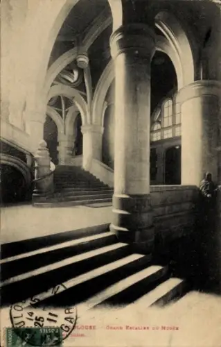 Ak Toulouse Haute Garonne, Treppenhaus, große Treppe, Museum, Toulouse