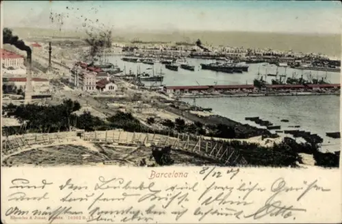 Ak Barcelona Katalonien Spanien, Gesamtansicht