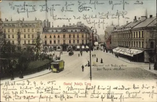 Ak Malmö Schweden, Gustaf Adolfs Torg