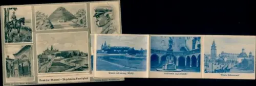 Leporello Ak Kraków Krakau Polen, Wawel Schloss, Panorama
