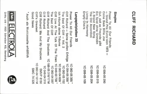 Ak Sänger Cliff Richard, Portrait