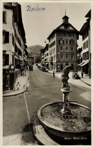 Ak Baden Kanton Aargau Schweiz, Weite Gasse