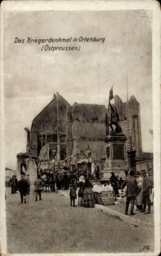 Ak Szczytno Ortelsburg Ostpreußen, Kriegerdenkmal, Ruinen, Ostpreußenhilfe, I. WK