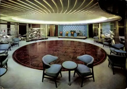 Ak Dampfschiff Bremen, Norddeutscher Lloyd, Innenansicht, Gesellschaftshalle