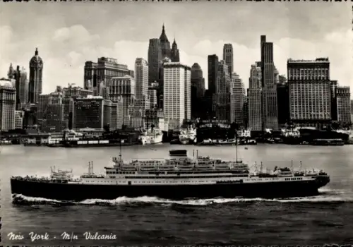 Ak New York City USA, Passagierschiff Vulcania