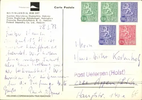 Ak Schiff MS Finlandia, Finlandia Line, Finland Steamship Co.