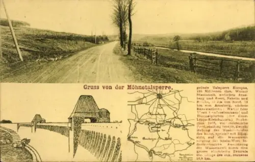 Ak Möhnesee in Westfalen, Möhnetalsperre