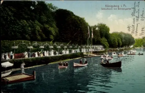 Ak Kaliningrad Königsberg Ostpreußen, Schlossteich, Börsengarten