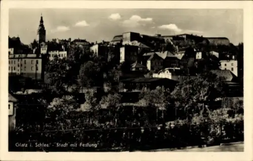 Ak Kłodzko Glatz Schlesien, Gesamtansicht, Festung