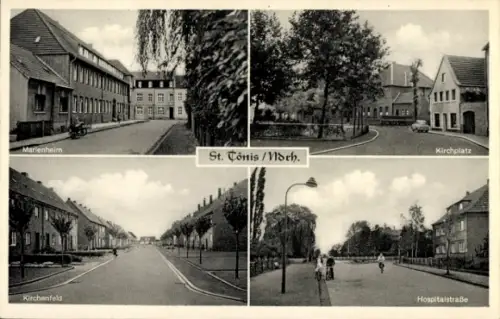 Ak Sankt Tönis Tönisvorst am Niederrhein, Marienheim, Kirchplatz, Hospitalstraße, Kirchenfeld