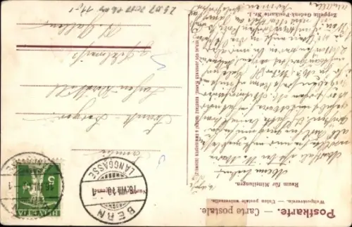 Ak Landwirtschaft, Heuernte, Graf Zeppelin, Luftschifffahrt