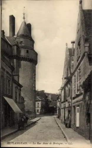 Ak Langeais Indre et Loire, Rue Anne de Bretagne