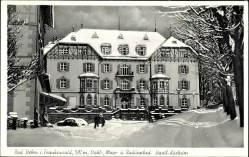 Ak Bad Steben im Frankenwald, Staatliches Kurheim im Winter