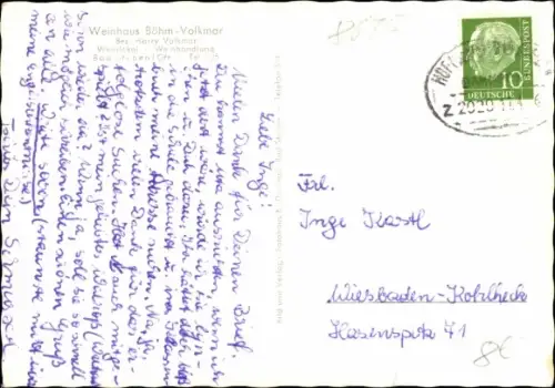 Ak Bad Steben in Oberfranken, Weinhaus Böhm Volkmar