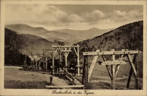 Ak Drahtseilbahn in den Vogesen, Panorama