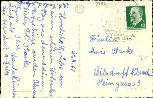 Ak Oberwiesenthal im Erzgebirge, Postkutsche, Postmeilensäule, Markt