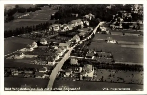 Ak Bad Wörishofen im Unterallgäu, Luftaufnahme von  Kurhaus Sonnenhof, Fliegeraufnahme