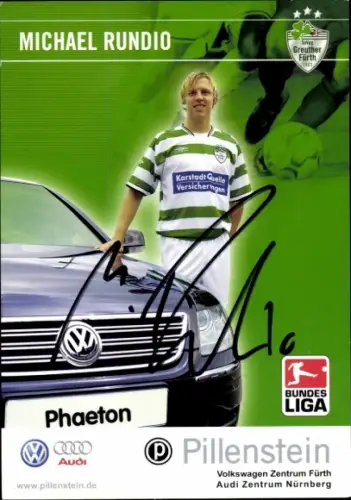 Autogrammkarte Fußballer Michael Rundio, SpVgg Greuther Fürth, Autogramm