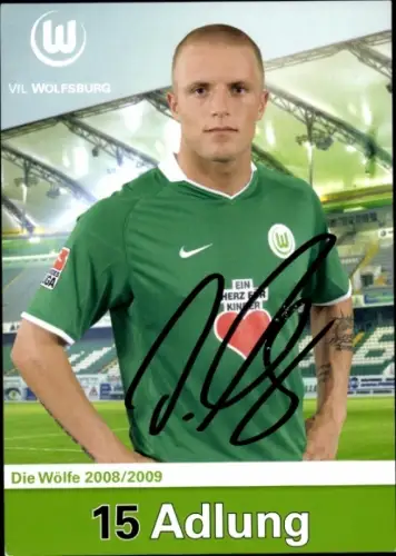 Autogrammkarte Fußballer Daniel Adlung, VfL Wolfsburg, Autogramm