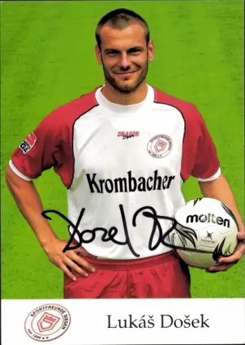 Autogrammkarte Fußballer Lukáš Došek, Sportfreunde Siegen, Autogramm