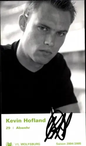 Autogrammkarte Fußballer Kevin Hofland, VfL Wolfsburg, Autogramm