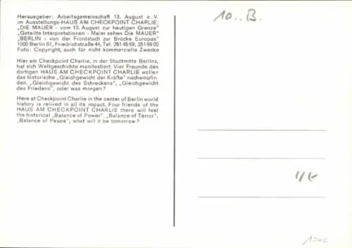 Ak Berlin Mitte, Checkpoint Charlie, Allied Checkpoint