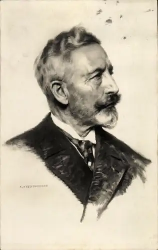 Künstler Ak Schwarz, Alfred, Kaiser Wilhelm II., Portrait im Exil