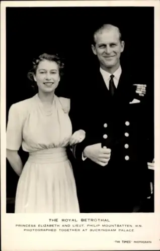 Ak Prinzessin Elizabeth, Prinz Philip, Porträt