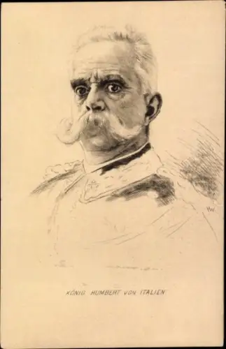 Künstler Ak König Umberto I. von Italien, Portrait